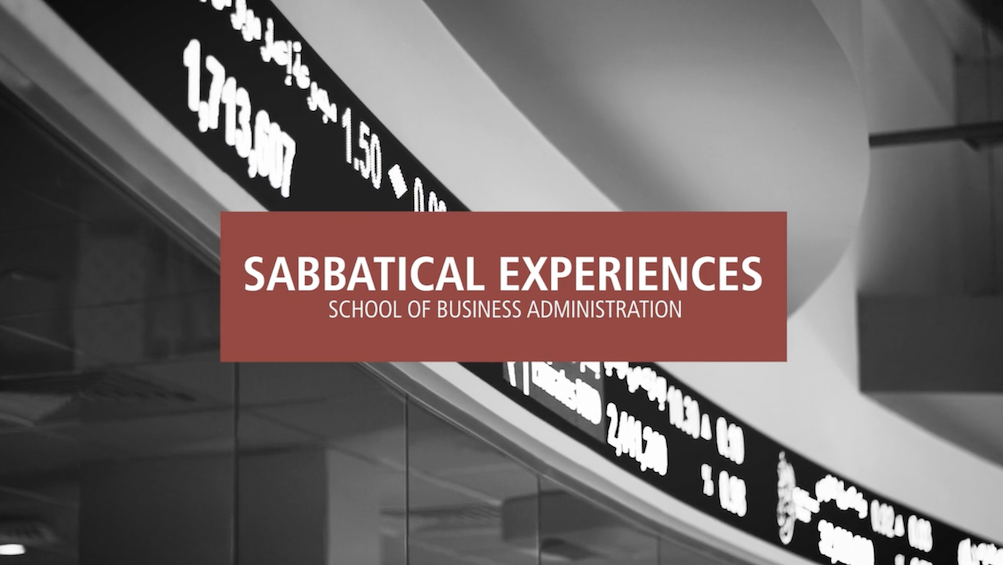 SBA Sabbatical Experiences Dr. John Katsos